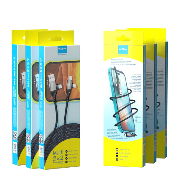 כבל טעינה משולב 2 ב-2  בהספק עד 60W – אורך 1 מטר